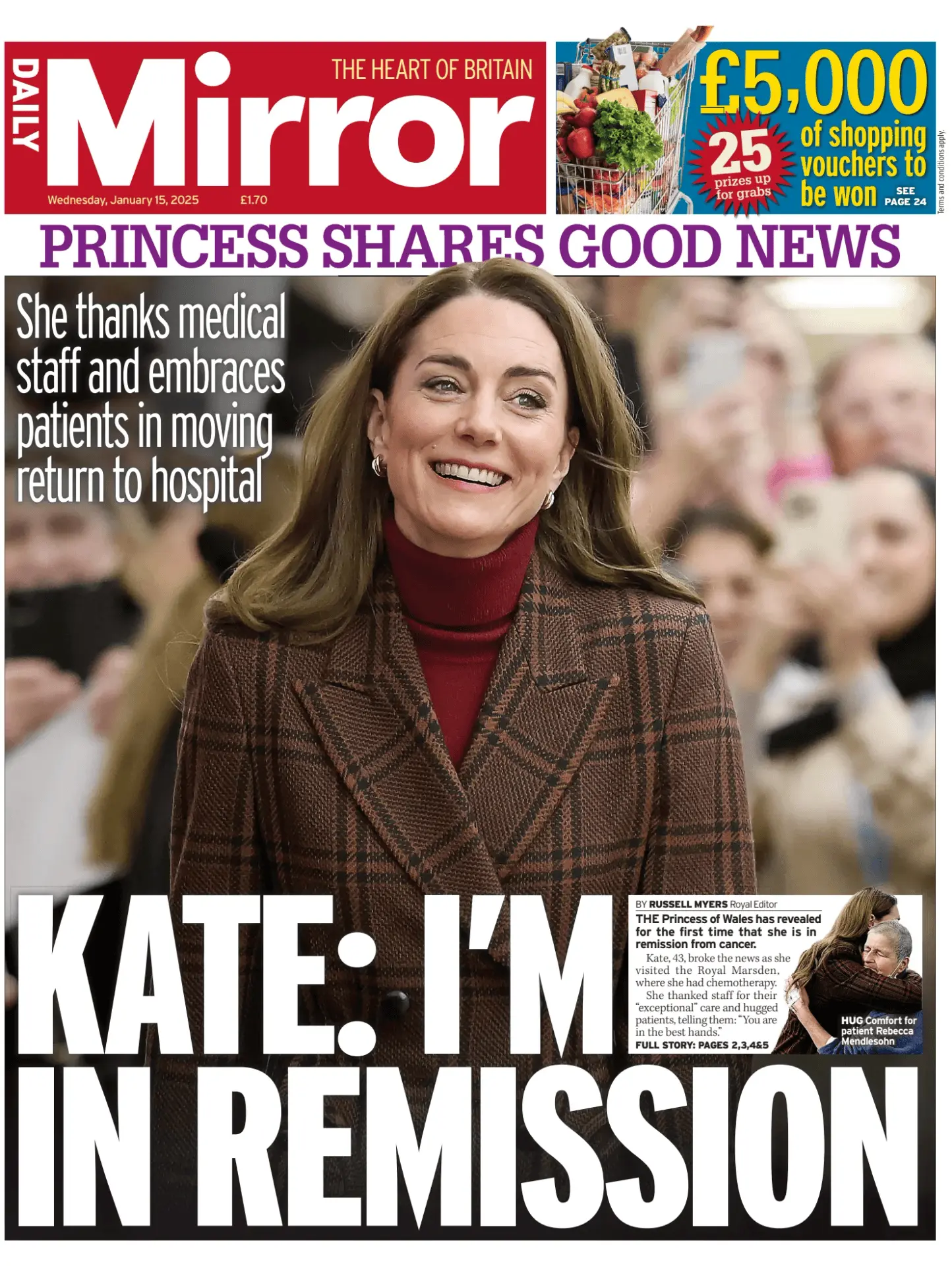 Prima-pagina-Daily Mirror-edizione-di-oggi-15-01-2025